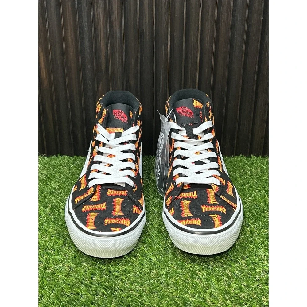 Size 9.5 - Thrasher x Vans Skate Sk8- High Allover Thrasher Logo VN0A5FCCBML